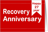 27 Year, Red Ticket, Happy Recovery Anniversary card