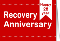 28 Year, Red Ticket, Happy Recovery Anniversary card