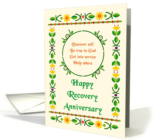Any Year, Happy Recovery Anniversary, Art Nouveau style card (1506758)
