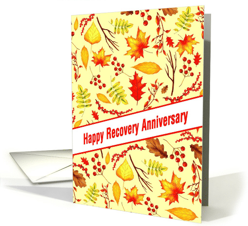 Any Year, Happy Recovery Anniversary, Fall foliage card (1506770)
