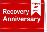 42 Year, Red Ticket, Happy Recovery Anniversary card