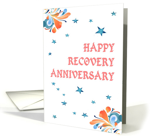 Any Years, Happy Recovery Anniversary, star studded card (1508386)