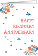 Any Years, Happy Recovery Anniversary, star studded card