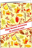 36 Years, Happy Recovery Anniversary, Fall foliage card