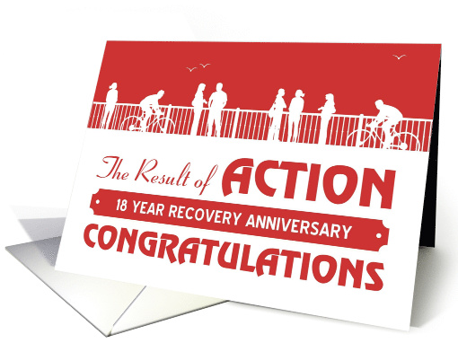 18 Years, Happy Recovery Anniversary, action card (1508890)