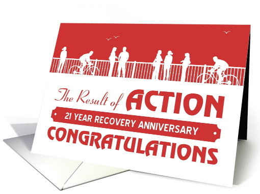21 Years, Happy Recovery Anniversary, action card (1508900)