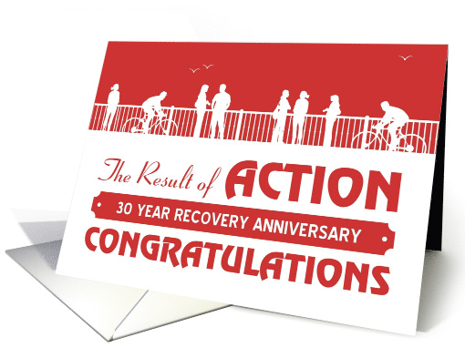 30 Years, Happy Recovery Anniversary, action card (1508922)