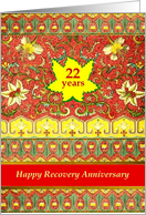 22 Years, Happy Recovery Anniversary, vintage Japanese design card