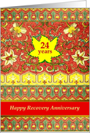 24 Years, Happy Recovery Anniversary, vintage Japanese design card