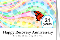 24 Years, Happy Recovery Anniversary, One day at a time card