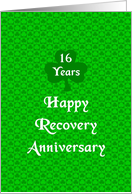 16 Years, Happy Recovery Anniversary, Shamrock Trinity card