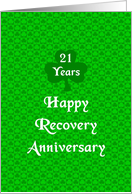 21 Years, Happy Recovery Anniversary, Shamrock Trinity card