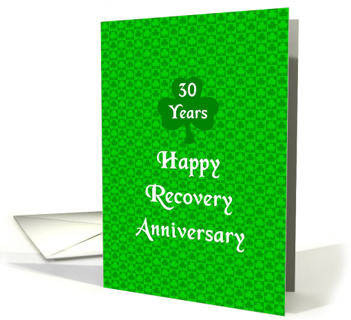 30 Years, Happy Recovery Anniversary, Shamrock Trinity card (1510554)