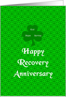 Happy Recovery Anniversary, Shamrock Trinity card