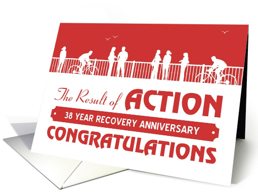38 Years, Happy Recovery Anniversary, action card (1514196)