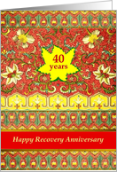 40 Years, Happy Recovery Anniversary, vintage Japanese design card