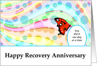 Any Year, Happy Recovery Anniversary, One day at a time card