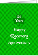 34 Years, Happy Recovery Anniversary, Shamrock Trinity card