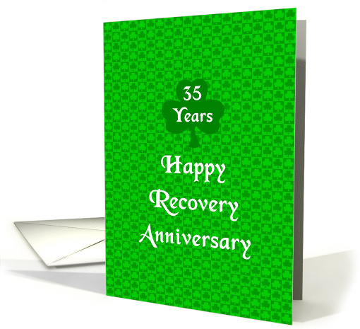35 Years, Happy Recovery Anniversary, Shamrock Trinity card (1515542)