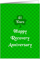 41 Years, Happy Recovery Anniversary, Shamrock Trinity card