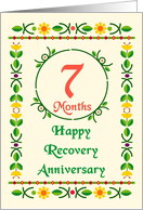 7 Month, Happy Recovery Anniversary, Art Nouveau style card