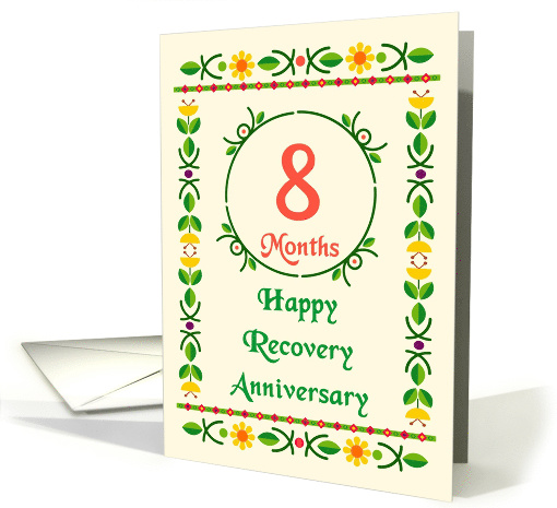 8 Month, Happy Recovery Anniversary, Art Nouveau style card (1516982)
