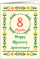 8 Month, Happy Recovery Anniversary, Art Nouveau style card