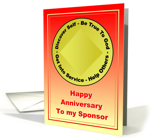 Congratulations, Happy ,Anniversary, To My Sponsor, Medallion, card