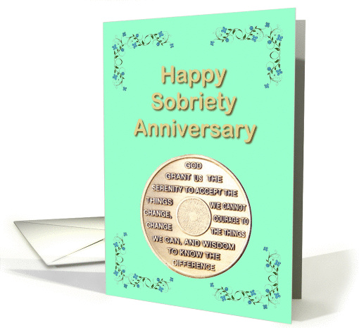 Happy Sobriety Anniversary, We Serenity Prayer, card (923313)