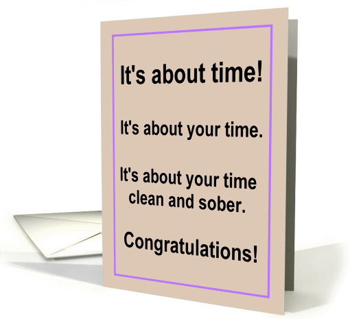 Happy Anniversary, clean and sober, card (924682)