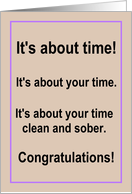 Happy Anniversary, clean and sober, card