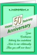 Happy FIFTY YEAR, Sobriety Anniversary, card