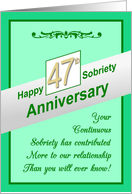 Happy FORTY SEVENTH YEAR, Sobriety Anniversary, card