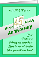 Happy FORTY FIFTH YEAR, Sobriety Anniversary, card