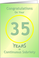 35 Years of Continuous Sobriety, Congratulations card