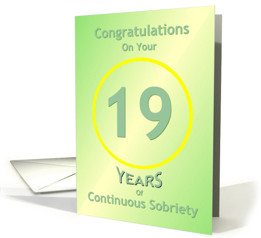 19 Years of Continuous Sobriety, Congratulations card (929750)