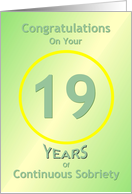 19 Years of Continuous Sobriety, Congratulations card
