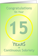 15 Years of Continuous Sobriety, Congratulations card