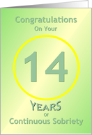 14 Years of Continuous Sobriety, Congratulations card