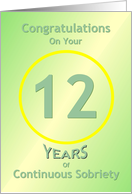 12 Years of Continuous Sobriety, Congratulations card
