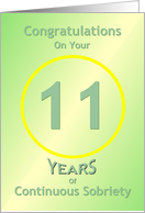 11 Years of Continuous Sobriety, Congratulations card