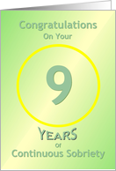 9 Years of Continuous Sobriety, Congratulations card