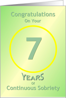 7 Years of Continuous Sobriety, Congratulations card