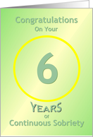 6 Years of Continuous Sobriety, Congratulations card