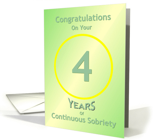 4 Years of Continuous Sobriety, Congratulations card (929767)