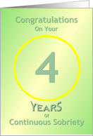 4 Years of Continuous Sobriety, Congratulations card