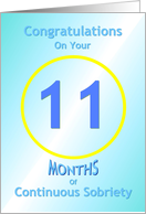 11 Months of Continuous Sobriety, Congratulations card