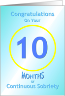 10 Months of Continuous Sobriety, Congratulations card