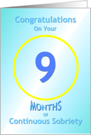 9 Months of Continuous Sobriety, Congratulations card