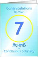 7 Months of Continuous Sobriety, Congratulations card